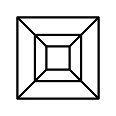 Gemstone vektör çizimi, izole çizgi tasarım simgesi