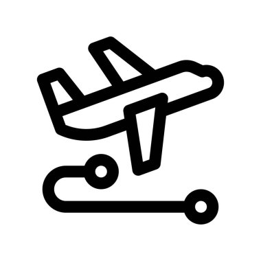 Corona virüsü ile bağlantılı uçak tehlikeli konum vektörü çizgisel tarzda