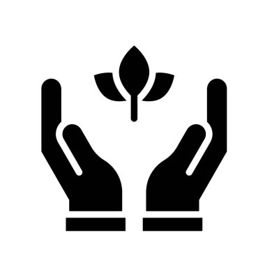 çevreyle ilgili olarak, katı tasarım içinde el vektörü olan yaprakları veya çiçekleri kaydet