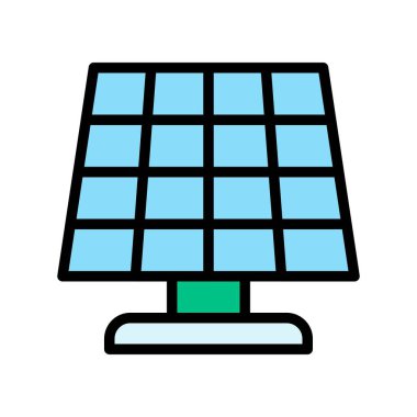 Düzenlenebilir felçli sürdürülebilir ya da geri dönüşümlü güneş paneli vektörü