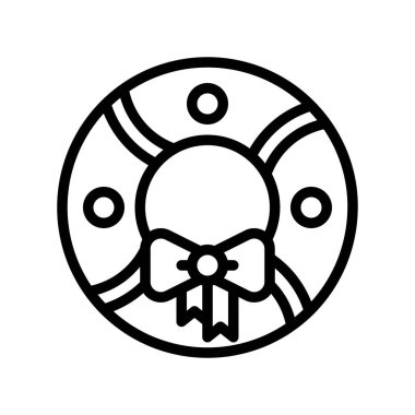 Noel Çelengi vektör illüstrasyonu, satır biçimi simgesi