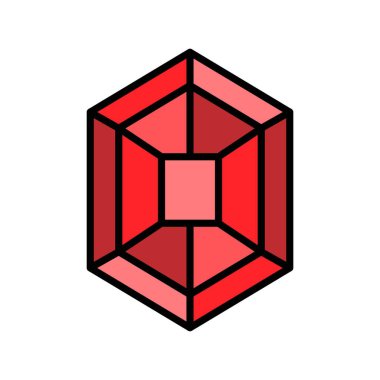 Gemstone vektör simgesi, doldurulmuş düzenlenebilir tasarım taslağı