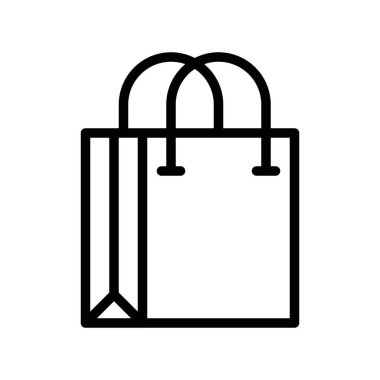 Alışveriş poşeti vektörü, dijital pazarlama çizgisi biçimi düzenlenebilir vuruş