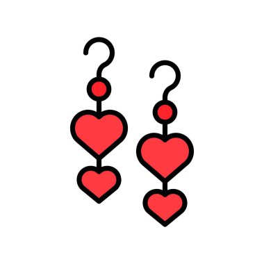 Küpe vektör simgesi, doldurulmuş düzenlenebilir tasarım taslağı