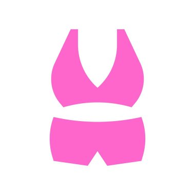 Bikini veya İç çamaşırı vektör illüstrasyonu, düz tasarım simgesi