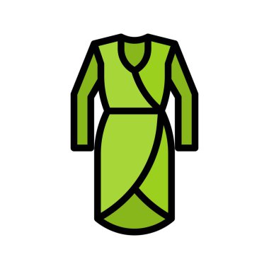 Kadınlar vektör illüstrasyonunu giyer, tasarım düzenlenebilir dış hat simgesini doldurur