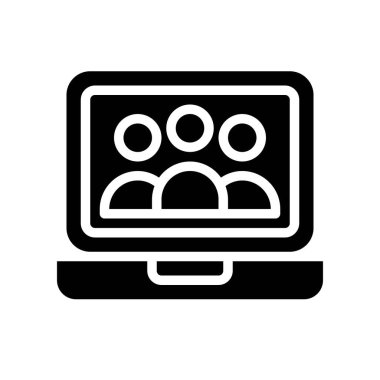 Kullanıcı grup vektörlü dizüstü bilgisayar, Sosyal medya katı tasarım simgesi