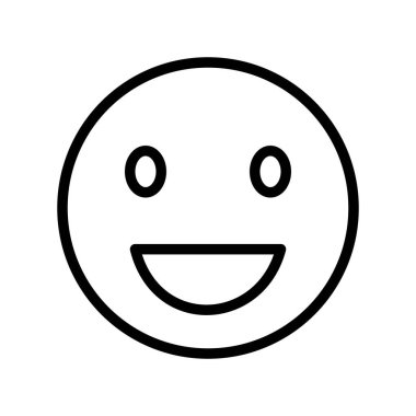 Gülen yüz vektör illüstrasyonu, satır tasarımı düzenlenebilir ana hatları