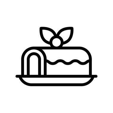 tatlı ve şeker, ilgili kekler, tabak vektörleri, doğrusal şekillerde,