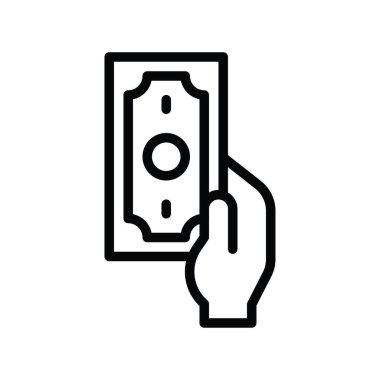 finans, bankacılık ve parayla ilgili banknotlar doğrusal ya da düzenlenebilir vuruşla el vektöründe