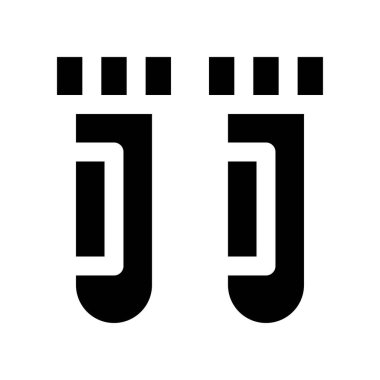 siyah beyaz tüpler basit simge, vektör illüstrasyonu 