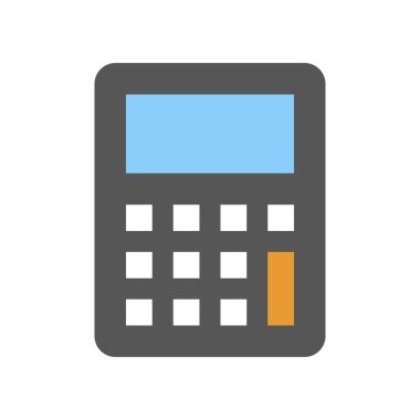 Hesap makinesi vektörü, okula düz biçim simgesi