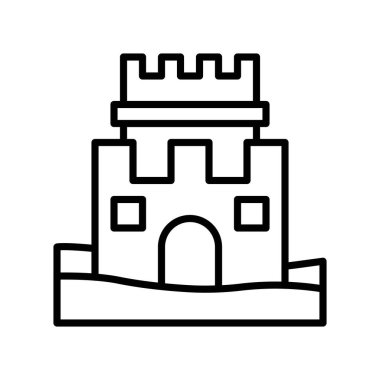 Kumdan kale vektörü, Yaz Tatili ile ilgili satır simgesi