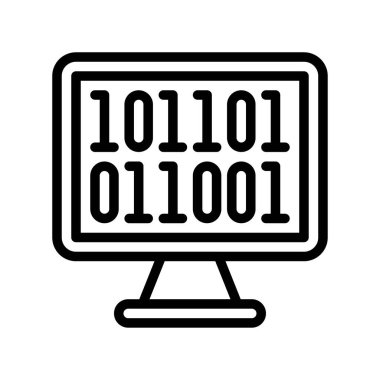 Bilgisayar monitörü vektörü, Robotik bağlantılı satır simgesi