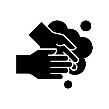 El yıkama vektörü çizimi, hijyen katı tasarım simgesi 