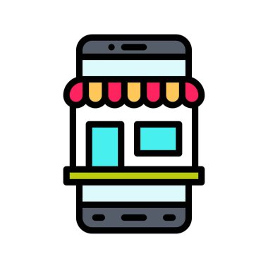 uygulama simgeleri çevrimiçi shope ve düzenlenebilir felçli düğme vektörleri ile ilgili cep telefonu ekranını ayarladı