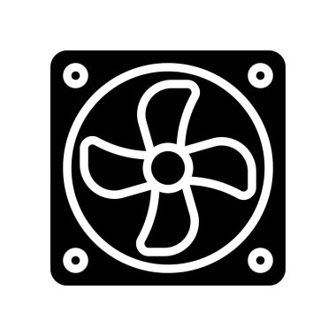 Egzoz fan vektör illüstrasyonu, izole katı tasarım simgesi