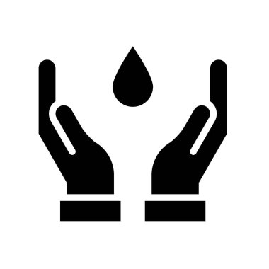 Su damlası ile ilgili elleri sürdürülebilir ya da geri dönüşümle ilgili ya da su vektörünü katı tasarıma kaydet