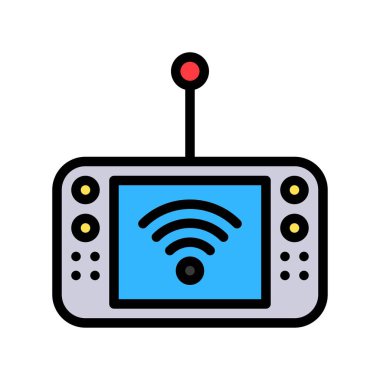 Mobil internet aygıtı çizimi, gelecek teknolojisi tasarım simgesi