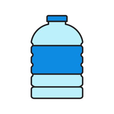 Plastik şişe vektör illüstrasyonu, doldurulmuş düzenlenebilir tasarım ana hatları simgesi