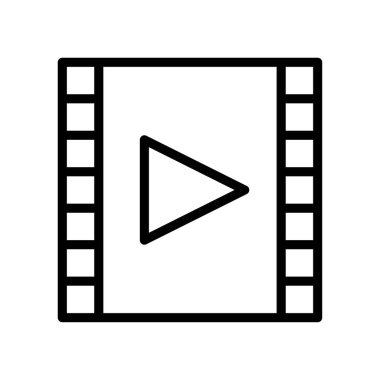 çalma düğmesi olan eğlence bağlantılı video oynatıcı ve doğrusal biçimdeki vektörleri soyar