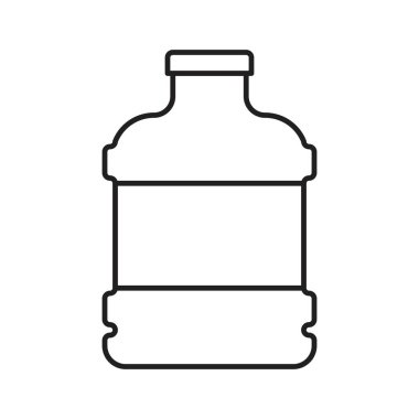 Plastik şişe vektör illüstrasyonu, çizgi tasarım simgesi