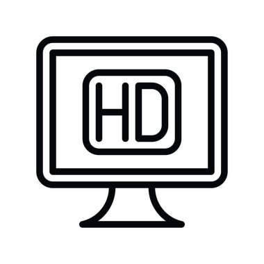 Televizyon ve teknoloji, ilgili HD TV vektörleri, doğrusal ya da düzenlenebilir vuruş tasarımları,