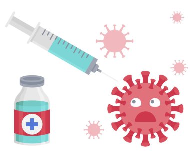 Corona Virüsü basit poster, vektör illüstrasyonu 