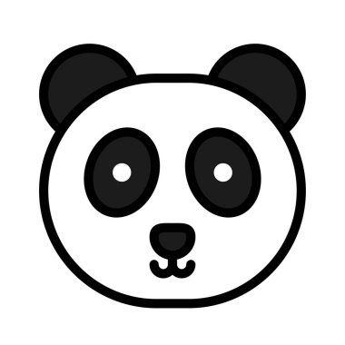 Panda yüz vektörü, Çin yeni yılı doldurulmuş ikon, düzenlenebilir ana hatlar