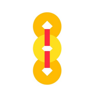 Çin altın sikke vektörü, Çin Yeni Yıl Düz Stil ikonu