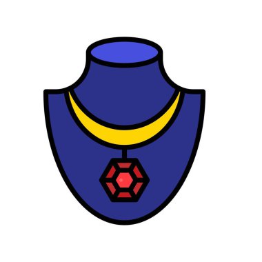 Kolye vektör simgesi, doldurulmuş düzenlenebilir tasarım taslağı