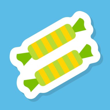 Şekerleme etiketi vektörü, izole edilmiş düz tasarım simgesi