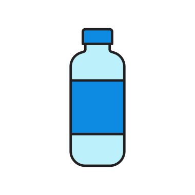 Plastik şişe vektör illüstrasyonu, doldurulmuş düzenlenebilir tasarım ana hatları simgesi