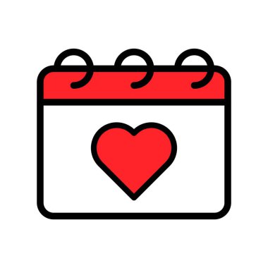 Takvim vektör çizimi, doldurulmuş biçim simgesi düzenlenebilir taslağı