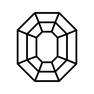 Gemstone vektör çizimi, izole çizgi tasarım simgesi