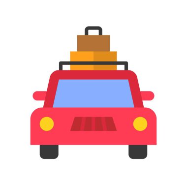 Seyahat araba vektörü, Yaz Tatili ile ilgili düz biçim simgesi