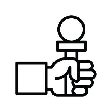 Televizyon ve teknolojiyle ilgili ses mikrofon vektörü doğrusal ya da düzenlenebilir vuruş tasarımı