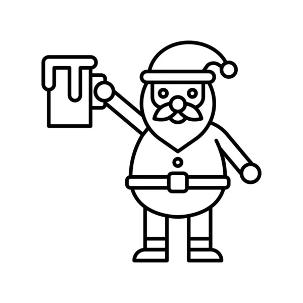Cruche Santa Mains Liées Aux Vecteurs Joyeux Noël Dans Style — Image vectorielle