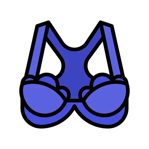 Bra Brassiere Vector Illustration Filled Design Editable Outline Icon — Stock Vector