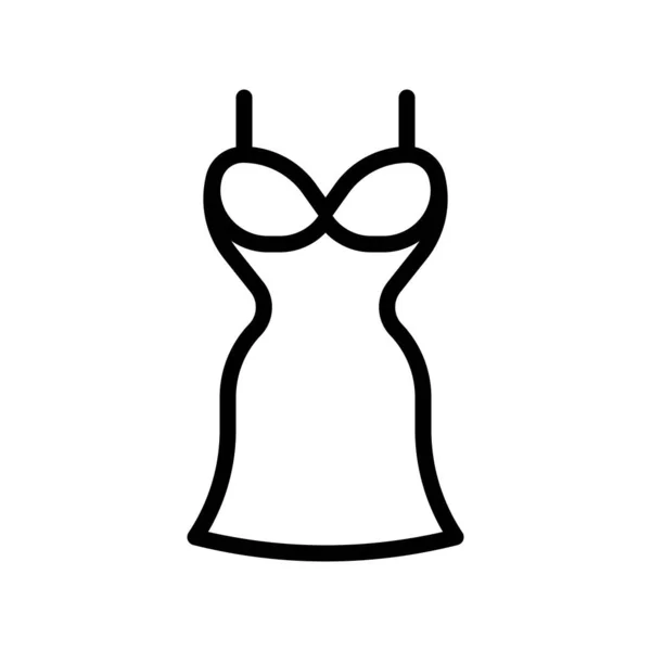 Γυναίκες Φόρεμα Διάνυσμα Εικονογράφηση Γραμμή Σχέδιο Εικονίδιο — Διανυσματικό Αρχείο
