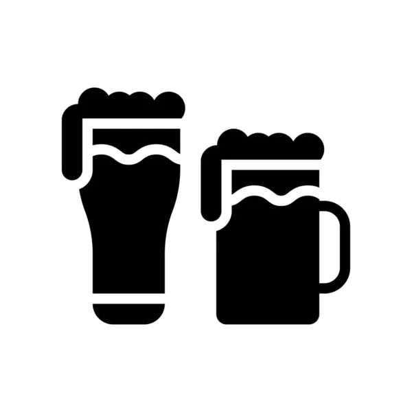 Ilustração Vetor Cerveja Ícone Projeto Sólido Bebida — Vetor de Stock