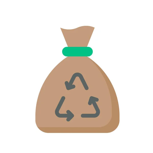 垃圾袋向量上与环境相关的平面循环符号 — 图库矢量图片