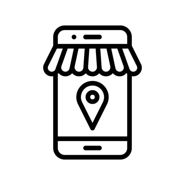 Mobile Shopping Vektor Digital Marketing Line Stil Symbol Editierbare Strich — Stockvektor