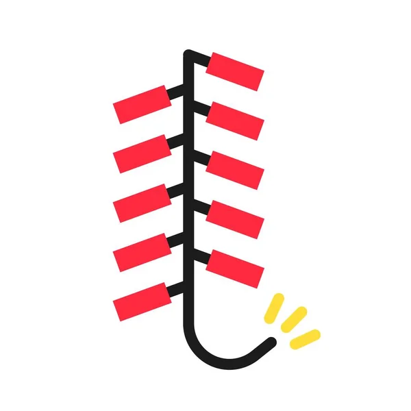 爆竹ベクトル 中国の旧正月フラットデザインアイコン — ストックベクタ
