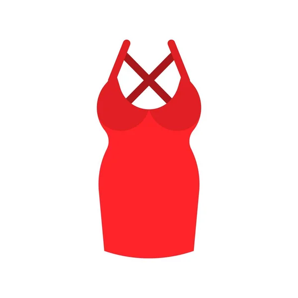 Mulheres Vestido Vetor Ilustração Ícone Design Plano — Vetor de Stock