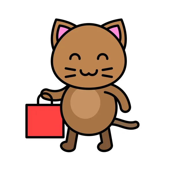 Roztomilý Kočičí Avatar Vektorové Ilustrace Vyplněný Styl Ikony Upravitelný Tah — Stockový vektor