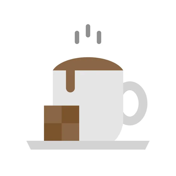 Tasse Milch Und Schokolade Vektor Illustration Getränk Flache Design Ikone — Stockvektor
