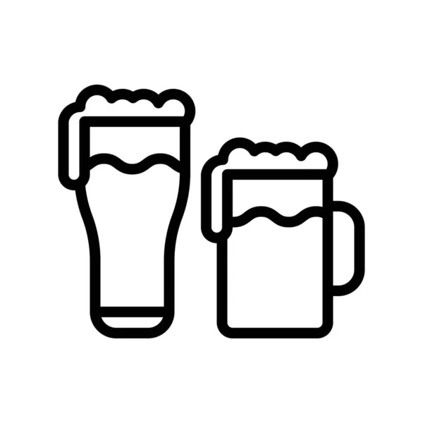 Ilustração Vetor Cerveja Ícone Projeto Linha Bebida — Vetor de Stock