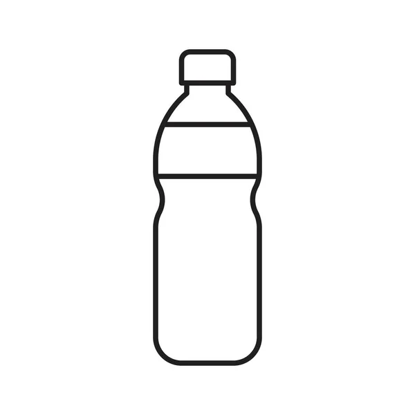 Plastic Fles Vector Illustratie Lijn Ontwerp Pictogram — Stockvector