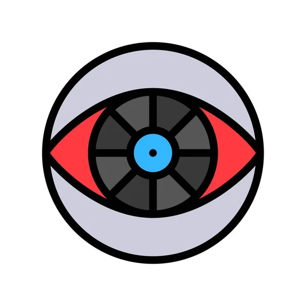 Cyber Eye Vector Kunstmatig Gerelateerde Gevulde Stijl Icoon — Stockvector